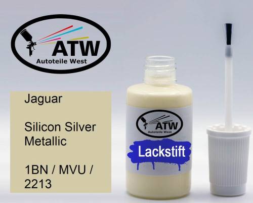 Jaguar, Silicon Silver Metallic, 1BN / MVU / 2213: 20ml Lackstift, von ATW Autoteile West.